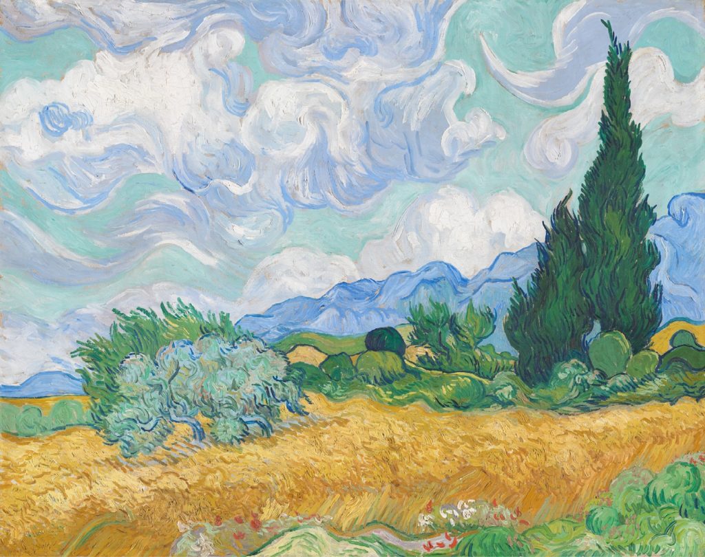 A Wheatfield with Cypresses Vincent van Gogh_梵高london