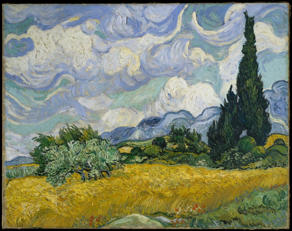 A Wheatfield with Cypresses Vincent van Gogh_梵高new york